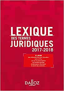 Lexique des termes juridiques 2017-2018