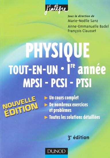 Physique tout-en-un MPSI-PCSI-PTSI 1e année - Cours et exercices corrigés