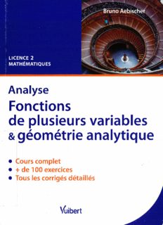 Analyse Fonctions de plusieurs variables & géométrie analytique